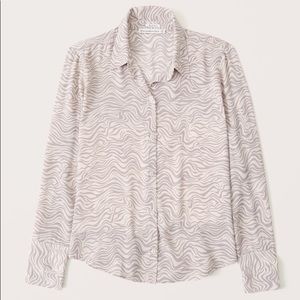 abercrombie faux silk button up shirt